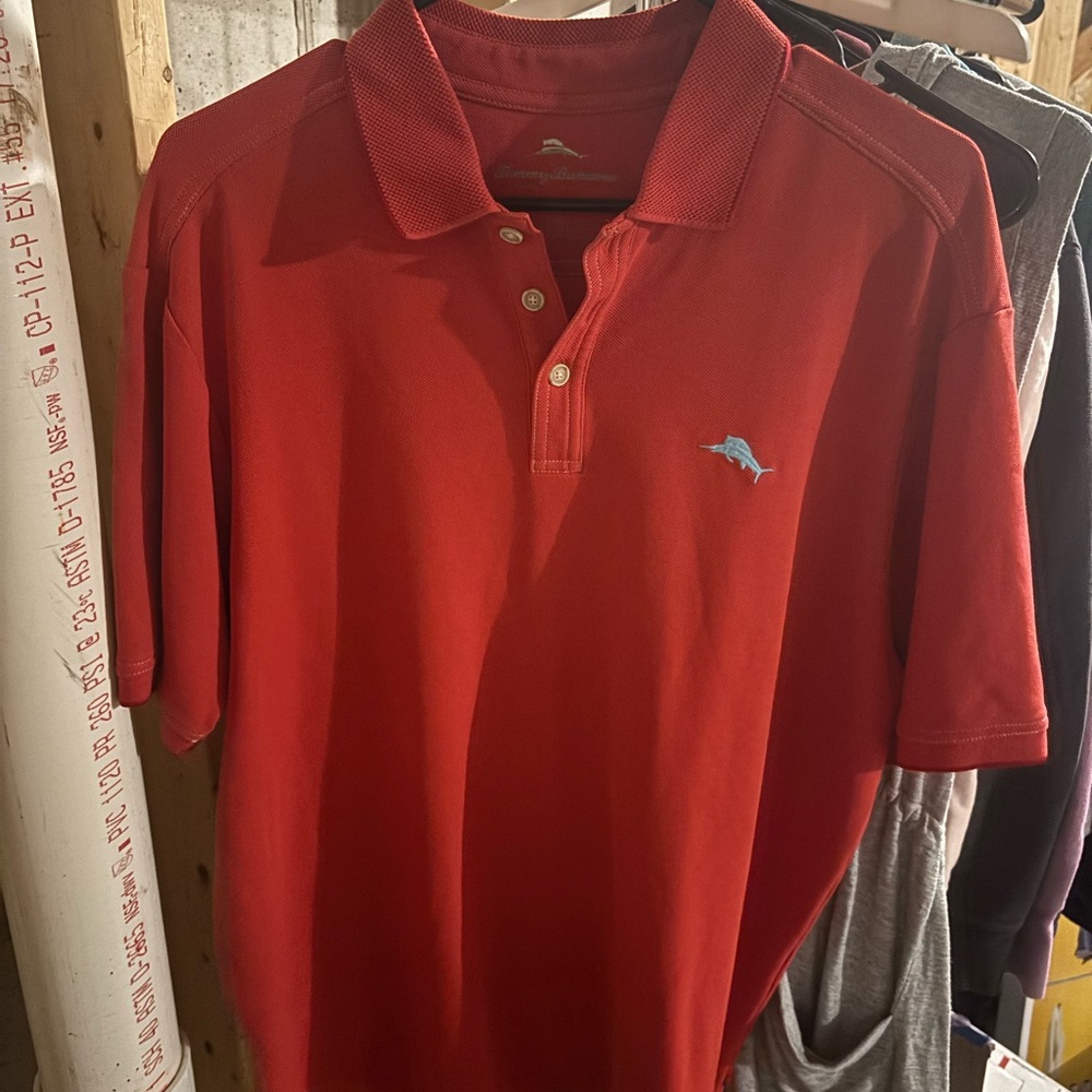 Tommy Bahama Red Polo Shirt Classic Knit Casual